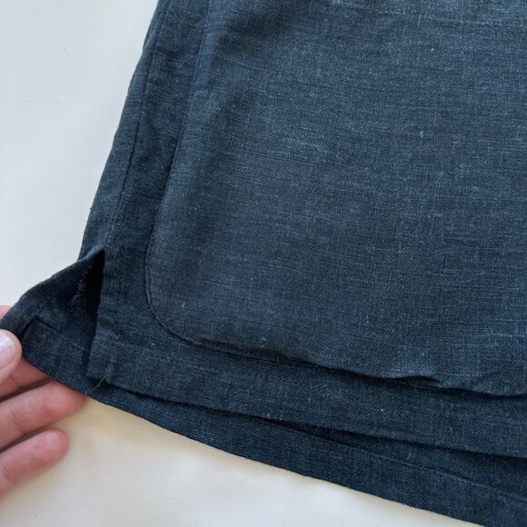 Bather Linen Traveler Shirt In Navy Mens Large Texture Short Sleeve Msrp $150 - Picture 6 of 10